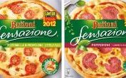 Pizza surgelée Sensazione Buitoni Mozzarella et Provolone Thon cuisinée aux câpres Pepperoni La Spéciale