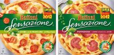Pizza surgelée Sensazione Buitoni Mozzarella et Provolone Thon cuisinée aux câpres Pepperoni La Spéciale