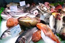 des poissons sur un étal