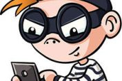 dessin d'un homme masqué avec un téléphone portable