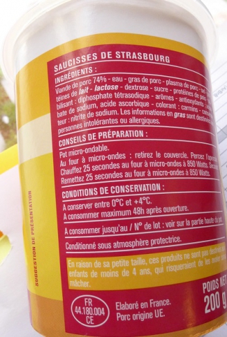 photo d'un pot de saucisses Monoprix