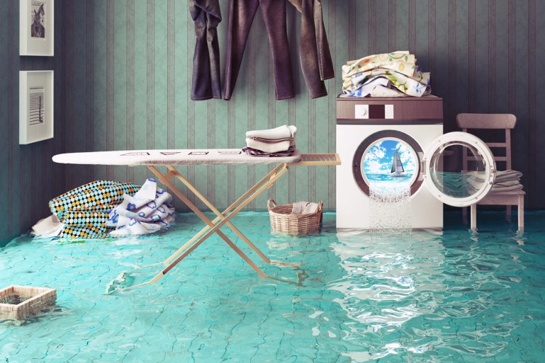 intérieur d'une maison inondée