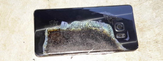 Un Galaxy Note 7 victime d'une combustion
