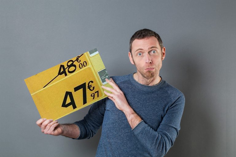 étiquette d'une fausse promo