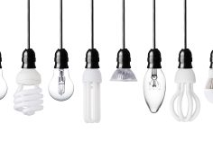 Huit lampes côte à côte