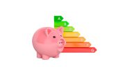 cochon tirelire et étiquette énergie