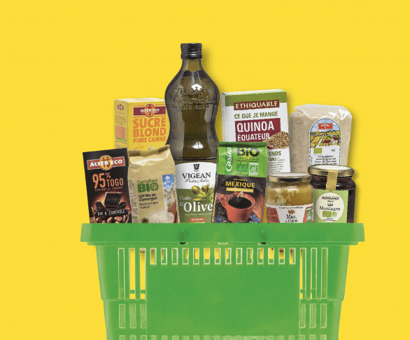 Un panier contenant les différents bio testés.