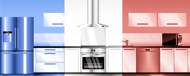 Cuisine en bleu blanc rouge