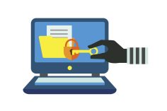 Une illustration représentant un cadenas affiché sur un écran d'ordinateur