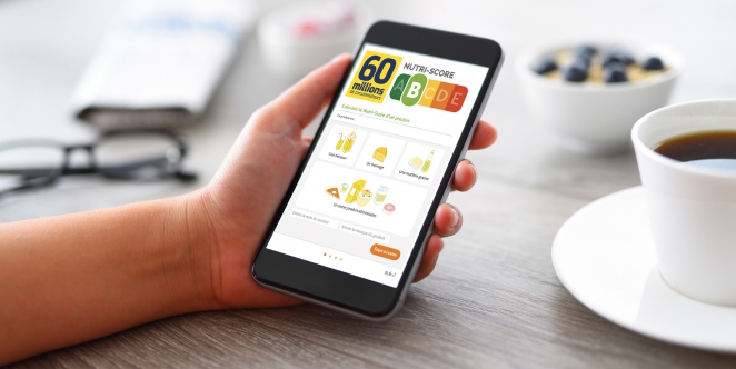 module Nutri-Score 60 Millions sur un smartphone