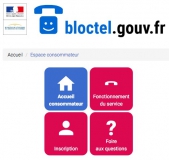 Capture d'écran du site Bloctel