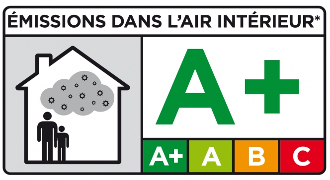 étiquette “émissions dans l’air intérieur” A+