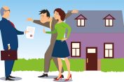 discussion animée entre propriétaire et couple de locataires