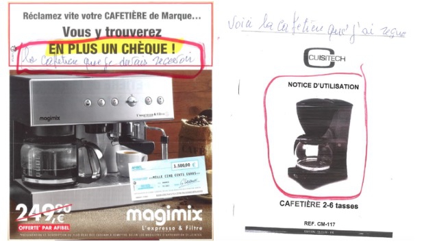 Photos des deux cafetières Afibel