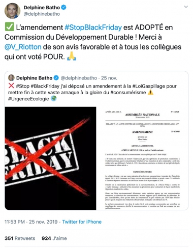 Capture d'écran d'un tweet de Delphine Batho