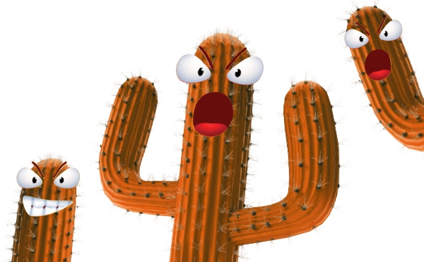 Dessin de 3 cactus mécontents