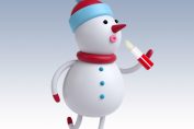 bonhomme de neige avec un stick à lèvres hydratant