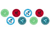 des logos “Covid-19 free” et “Coronavirus free area”