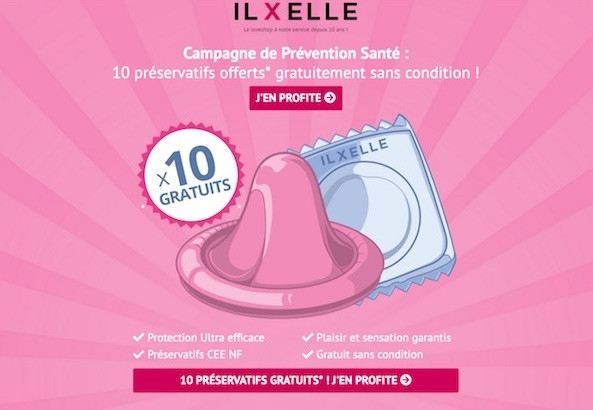 campagne du sex-shop ilxelle “10 préservatifs offerts gratuitement sans condition”