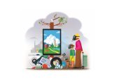 amoncellement de produits de consommations dans un monde pollué