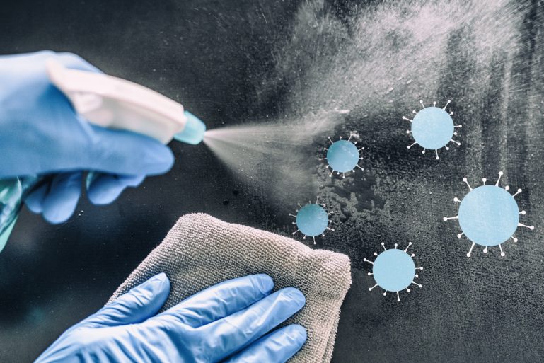 produit ménager désinfectant contre les virus