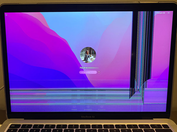 le MacBook fissuré de Pauline