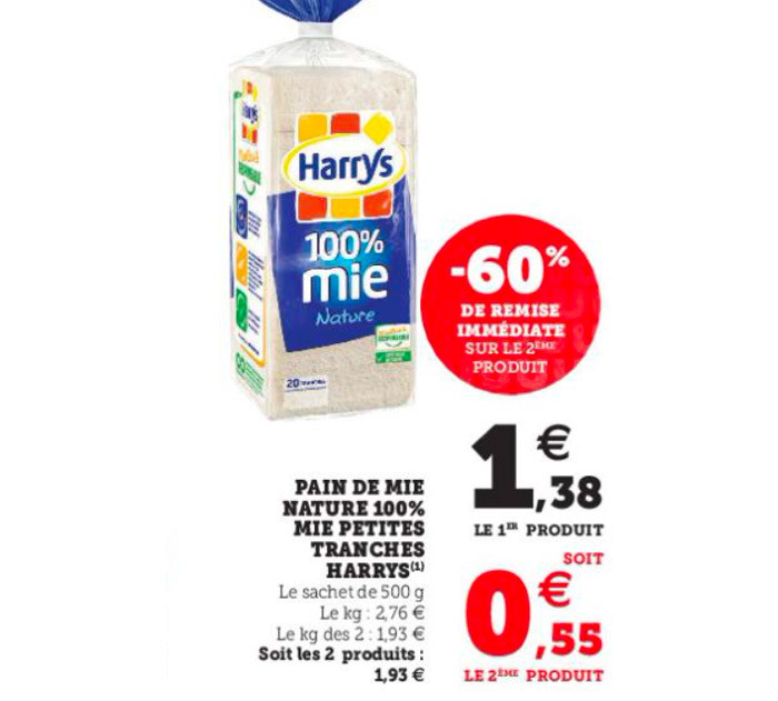 promotion Pain de mie Harrys chez U Express