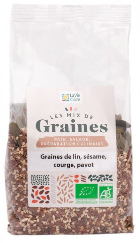 Mélange de graines de lin, sésame, courge, pavot La Vie Claire