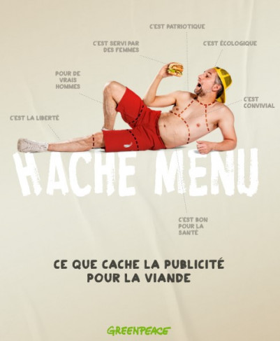 Ce que cache la pub pour la viande - visuel de Greenpeace