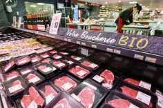 Un rayon boucherie bio dans un supermarché
