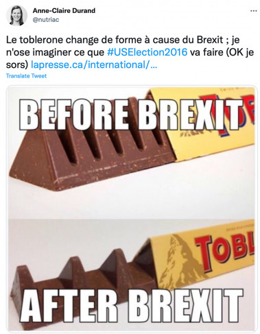 tweet “Le Toblerone change de forme”
