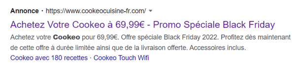 Annonce faux site Cookeo