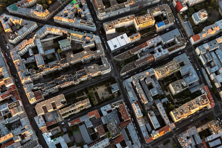 Vue aérienne d'immeubles à Paris