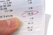 Un ticket de caisse dont le montant total est entouré.