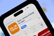 La page d'accueil de l'application Temu