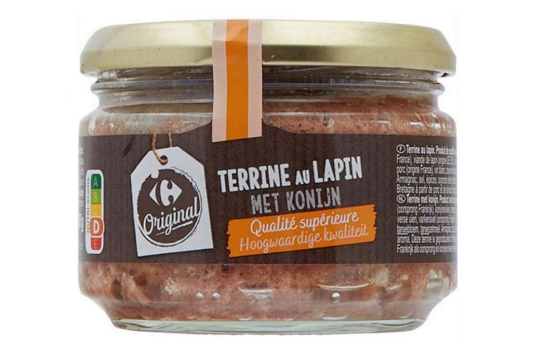 Allergène non déclaré dans la liste d'ingrédients de cette terrine au lapin Carrefour Original