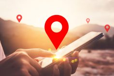 Un point de tracker GPS sur un smartphone