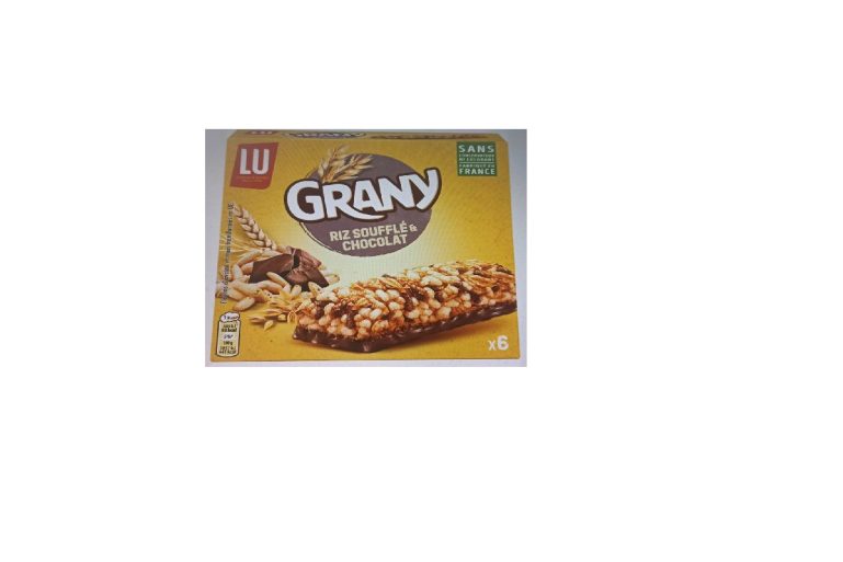Erreur d'emballage avec les barres Lu Grany riz soufflé et chocolat 