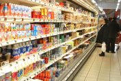 Le rayon yaourt d'un supermarché