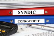 Des classeurs étiquetés syndic et copropriété