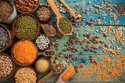 Différents légumes secs