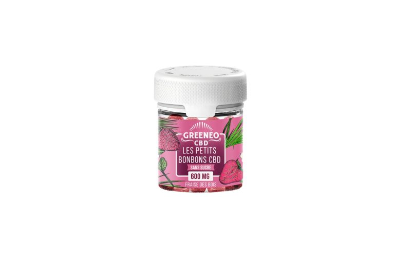 Les petits bonbons CBD fraises des bois sans sucre Greeneo