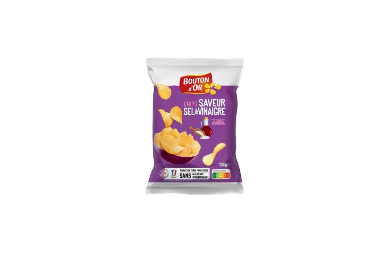 Chips saveur sel et vinaigre Bouton d'Or