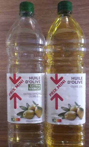 Deux bouteilles d'huile d'olive Prix Mini