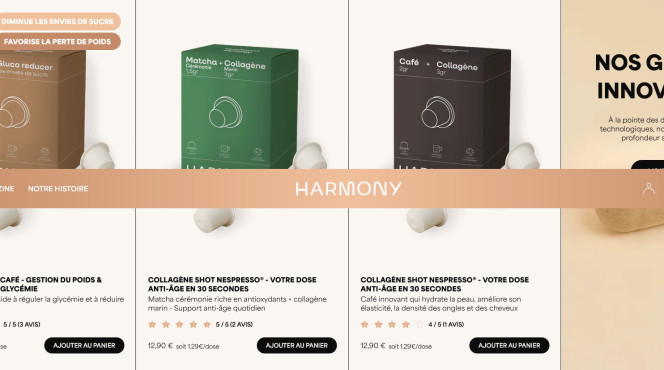 Harmony capsules café Nespresso au collagène