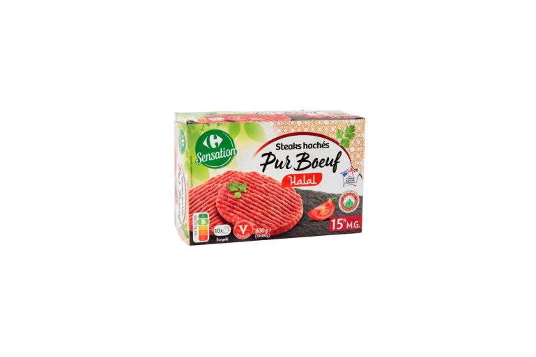 Steaks hachés surgelés halal Carrefour Sensation 