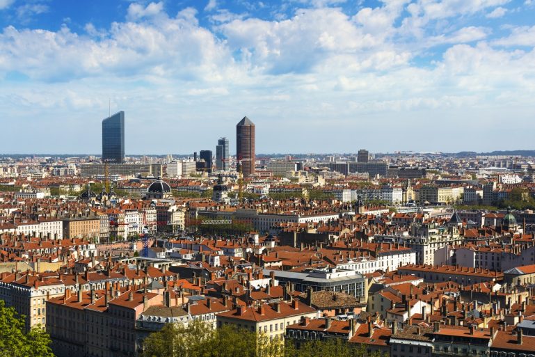 Une vue en perspective du centre-ville de Lyon